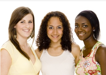 3 women of diverse backgrounds